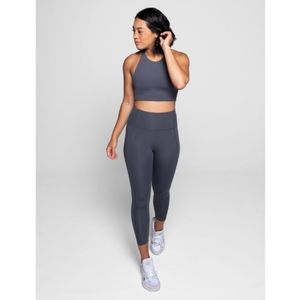 Girlfriend Collective Smoke Topanga Top + 3/4 Leggings Set